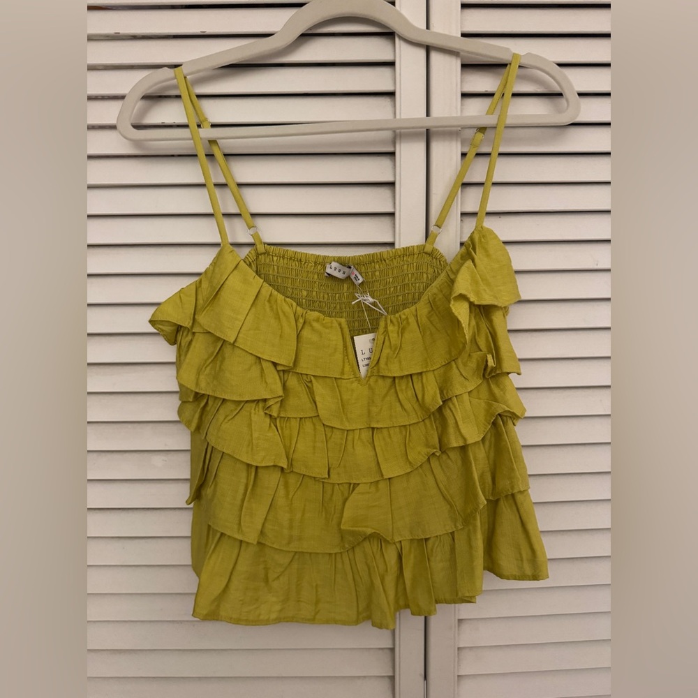 Lush Lime Ruffle Tiered Camisole